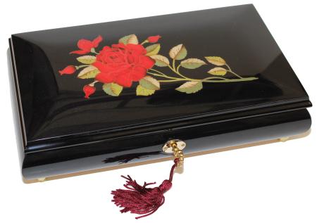 Nr. 80CR03, Intarsien Rose, Schwarz